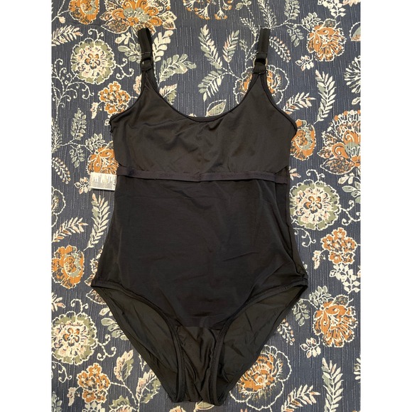 DKNY Black Ruched One Piece Swimsuit Women's Size‎ M - Picture 14 of 16